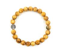 UBJSFASASND Pulsera Palo Santo de 8 mm con plata de ley para mujeres y hombres, hermosa fragancia, joyería espiritual curativa para reiki, yoga, meditación profunda