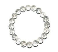 UBJSFASASND Pulseras rutilladas de cuarzo negro de 8 mm para mujeres y hombres