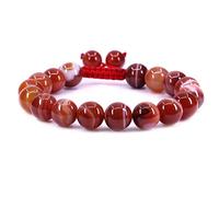UBJSFASASND Pulseras trenzadas ajustables unisex con cuentas redondas de 10 mm de piedras preciosas preciosas