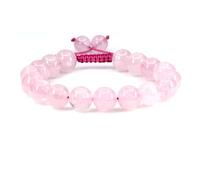 UBJSFASASND Pulseras trenzadas ajustables unisex con cuentas redondas de 10 mm de piedras preciosas preciosas