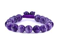 UBJSFASASND Pulseras trenzadas ajustables unisex con cuentas redondas de 10 mm de piedras preciosas preciosas