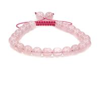 UBJSFASASND Pulseras unisex con cuentas redondas de cristal de 8 mm, ajustables, trenzadas, con borlas de macramé
