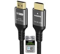 Ubluker 10K 8K 4K Cable HDMI 48Gbps 1.5M, Certificado Ultra Alta Velocidad HDMI® Cable 4K 240Hz 144Hz 8K60Hz 0.01ms HDR10+ ARC eARC HDCP2.3 R-oku TV PC Monitor Proyector PS5 X-box