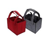 UBOHUZ 1 Set (2PCS) 6 Bottle Christmas Organizer Storage Bag Box Felt Pouch Wine Bags Foldable Carrier For Holder Camping per Bottiglie