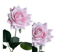 UBOHUZ 15 Pcs Real Touch Moisturized Artificial Roses Bunch Lifelike Soft Fake Flowers For Wedding Bouquet Home Decor para Bodas Novia(Color 2)