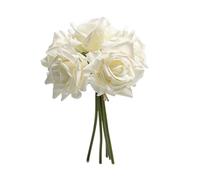 UBOHUZ 15PCS Realistic-Touch Hydrating Faux Roses - Lifelike Curled-Edge Artificial Bouquet, Ideal For DIY Wedding Bouquets & Home Decor para Bodas Novia(Color 2)