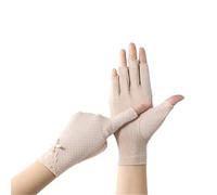 UBOHUZ 2 Pares de Guantes de Verano Finos sin Dedos for Mujer, Antideslizantes, for Conducir y Montar a Caballo para Ciclismo, Senderismo(Beige)