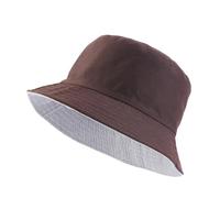 UBOHUZ 2 uds, Sombrero de Cubo Plegable sólido Unisex, protección Solar for Exteriores, for el Sol, Gorra Pescador Playa al Aire Libre para Pescar(Coffee)