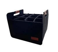 UBOHUZ 2PCS 6/12 Compartment Bottle Holder For Wine Beer Water Portable Felt Bag Carrier with Handles For Wedding Travel Picnic per Bottiglie(Black,L)