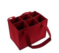 UBOHUZ 2PCS 6 Bottles Felt Wine Bottle Holder Bag Grey Protective Storage Washable with Carry Handle Carrier Wedding per Bottiglie(Red)