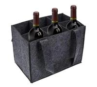 UBOHUZ 2PCS Bottle Bag Carrier Wine Holder For 6 Bottles Compartments with Carry Handle For Travel per Bottiglie(Black)