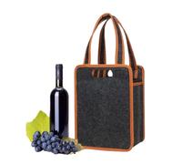 UBOHUZ 2PCS Bottle Bag Carrier Wine Holder For 6 Bottles Compartments with Carry Handle For Travel per Bottiglie