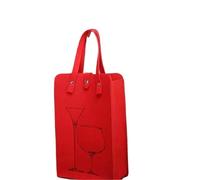 UBOHUZ 2PCS Double Bottle Felt Wine Tote Bag Heavy Duty Handheld Carrier, Wrap Storage Pouch For Beverage Packaging & Party per Bottiglie(Red)