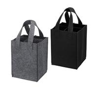 UBOHUZ 2PCS Tear Resistant Lightweight Picnic 4 Compartments Resuable Foldable For Travel with Carry Handle Wine Bottle Bag Waterproof per Bottiglie
