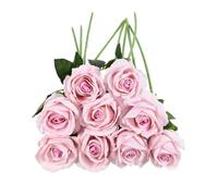 UBOHUZ 30PCS 50cm Artificial Rose Flower Branch Long Stem Red Bouquet For Wedding Table Arrangements Home Decoration Valentines Day Gift para Bodas Novia(Color 3)