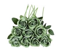 UBOHUZ 30PCS 50cm Artificial Rose Flower Branch Long Stem Red Bouquet For Wedding Table Arrangements Home Decoration Valentines Day Gift para Bodas Novia(Color 13)