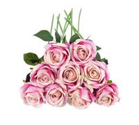 UBOHUZ 30PCS 50cm Artificial Rose Flower Branch Long Stem Red Bouquet For Wedding Table Arrangements Home Decoration Valentines Day Gift para Bodas Novia(Color 8)