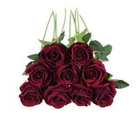 UBOHUZ 30PCS 50cm Artificial Rose Flower Branch Long Stem Red Bouquet For Wedding Table Arrangements Home Decoration Valentines Day Gift para Bodas Novia(Color 4)
