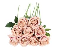 UBOHUZ 30PCS 50cm Artificial Rose Flower Branch Long Stem Red Bouquet For Wedding Table Arrangements Home Decoration Valentines Day Gift para Bodas Novia(Color 6)