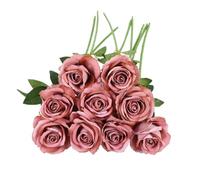 UBOHUZ 30PCS 50cm Artificial Rose Flower Branch Long Stem Red Bouquet For Wedding Table Arrangements Home Decoration Valentines Day Gift para Bodas Novia(Color 7)
