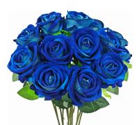 UBOHUZ 30PCS Silk Velvet Rose Artificial Flowers with Long Stems Real Touch Fake Roses Florals For Wedding Bouquet Party Home Decor para Bodas Novia(Color 1)
