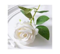 UBOHUZ 30Pcs White Roses Artificial Flowers Fake Velvet with Bendable Long Stems For Wedding Home Arrangement Event Parties para Bodas Novia(Color 4)