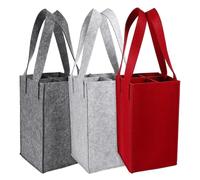 UBOHUZ 3Pcs Felt Bottle Carrier Bags For Wine Beer Brandy Whisky 4-Bottle Storage Tote per Bottiglie