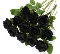 UBOHUZ 40pcs Artificial Flowers Silk Roses Long Branch Bridal Bouquet Wedding Home Vase Table Decoration DIY Gift Box Valentine's Day para Bodas Novia(Color 3)