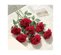 UBOHUZ 40Pcs Artificial Long Stemmed Rose Bouquet Party Garden Home Decoration DIY Simulation Flower Pot Porch Courtyard Wedding Decor para Bodas Novia(Color 8)