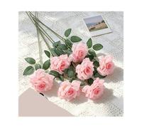 UBOHUZ 40Pcs Artificial Long Stemmed Rose Bouquet Party Garden Home Decoration DIY Simulation Flower Pot Porch Courtyard Wedding Decor para Bodas Novia(Color 6)