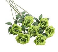 UBOHUZ 40Pcs Artificial Long Stemmed Rose Bouquet Party Garden Home Decoration DIY Simulation Flower Pot Porch Courtyard Wedding Decor para Bodas Novia(Color 1)