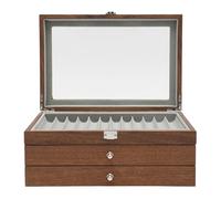 UBOHUZ Expositor para Bolígrafos Estuche de Madera de Nogal for Pluma estilográfica, Expositor for Guardar bolígrafos, 34 Ranuras