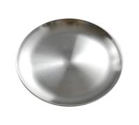 UBOHUZ Juego de 3 platos postre acero inoxidable, redondos y poco profundos, bandeja for tartas, for acampar al aire libre barbacoa Para Postres, Tartas Y Salsas(Silver,34cm)