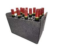 UBOHUZ Portable Felt Wine Storage Box Reusable Glass Bottle Organizer For Kitchen Foldable Travel Picnic Bag per Bottiglie(Gray)
