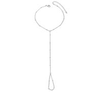 UBOHUZ Pulsera de anillo mujer for boda dedo elegante Cadena muñeca mano for Para Regalos de Mujeres(Silver)