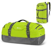 Ubon Bolsa de Viaje Grande Bolsa de Mano con Compartimento Multi-Bolsillo Bolsa de Deporte para Dos usos Fin de Semana Equipaje para Senderismo Camping Playa y Gimnasio Bolsa Verde Fluorescente 65L