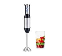 UBOON - Batidora de Mano 2 Velocidades 600W Cuchillas de Acero Inoxidable Mango Ergonómica Batidora de Vaso 500ml Pie Desmontable Material de Acero Inoxidable