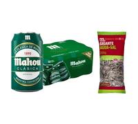 UBOON - Cerveza Clásica Dorada Lager: Suave Sabor, Refrescante y con Espuma Firme - PACK 12 Latas de 33cl, 4.8% Vol. Alcohol + ¡Incluye un Cocktail mezcla Mercadona de Regalo (CLASICA, PIPAS)