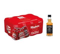 UBOON - Cerveza Clásica Dorada Lager: Suave Sabor, Refrescante y con Espuma Firme - PACK 12 Latas de 33cl, 4.8% Vol. Alcohol + ¡Incluye un Cocktail mezcla Mercadona de Regalo (5 ESTRELLAS, JACK)
