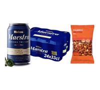 UBOON - Cerveza Clásica Dorada Lager: Suave Sabor, Refrescante y con Espuma Firme - PACK 12 Latas de 33cl, 4.8% Vol. Alcohol + ¡Incluye un Cocktail mezcla Mercadona de Regalo (MAESTRA, CACAHUETES)