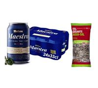 UBOON - Cerveza Clásica Dorada Lager: Suave Sabor, Refrescante y con Espuma Firme - PACK 12 Latas de 33cl, 4.8% Vol. Alcohol + ¡Incluye un Cocktail mezcla Mercadona de Regalo (SIN, PIPAS)
