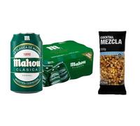 UBOON - Cerveza Clásica Dorada Lager: Suave Sabor, Refrescante y con Espuma Firme - PACK 12 Latas de 33cl, 4.8% Vol. Alcohol + ¡Incluye un Cocktail mezcla Mercadona de Regalo (CLASICA, COCKTAIL)