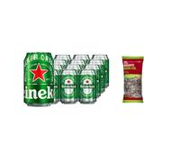 UBOON - Cerveza Lager Pack Lata, 12x 33cl Suave Sabor, Refrescante y con Espuma Firme + ¡Incluye un Pipas girasol gigantes tostadas aguasal Mercadona de Regalo