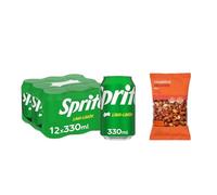 UBOON - Lima-Limón, Bajo en Azúcares y Calorías, Pack 12 Lata 330ml + ¡Incluye un Cacahuete frito mezcla Mercadona de Regalo