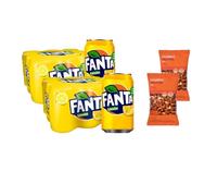 UBOON - Limón - Refresco con 6% de zumo de limón, bajo en calorías - Pack de 24 latas, 330 ml + ¡Incluye Dos Cacahuete frito mezcla Mercadona de Regalo
