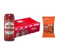 UBOON - Pack de 24 uidades x 50 cl Cerveza Especial Dorada Lager 5 Estrellas, Sabor 5 Estrellas, 5,5% Volumen de Alcohol + "incluye un exquisito Cacahuete frito mezcla Mercadona de Regalo"