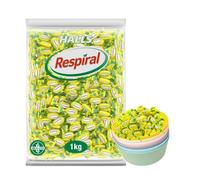 UBOON - Respiral - Caramelos Duros Sabor Limón y Mentol, Caramelos, Sabor Limon Sin Gluten - Bolsa Grande 1kg + Regalo de Cuencos IKEA KALAS