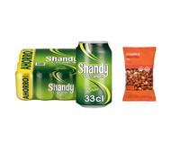 UBOON - Shandy Cerveza Limón Pack 12 Lata 33 Cl, + 0.9% Vol de alcohol + ¡Incluye un Cacahuete frito mezcla Mercadona de Regalo