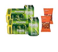 UBOON - Shandy Cerveza Limón Pack 24 Lata 33 Cl, 0.9% Vol de alcohol + ¡Incluye Dos Cacahuete frito mezcla Mercadona de Regalo