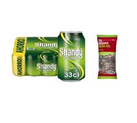 UBOON - Shandy Cerveza Limón Pack12 x Lata 33cl, 0.9% Vol. Alcohol + ¡Incluye un Pipas girasol gigantes tostadas Mercadona de Regalo